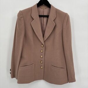 Basler Women Lambs Wool Alpaca Pink Sz 10 Classic Blazer Vintage Designer